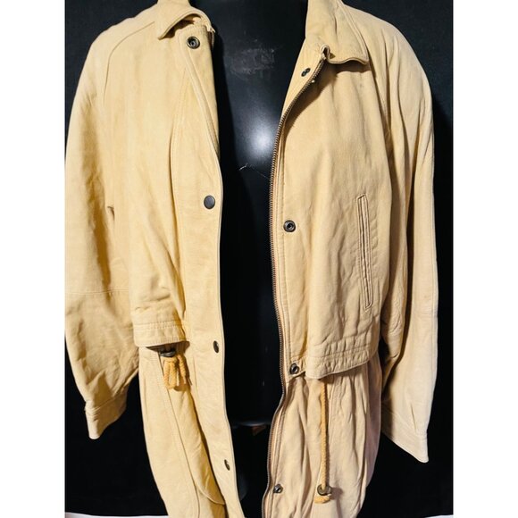 Pres De Chamonix Heavy  Leather Coat Size XL - Picture 2 of 10